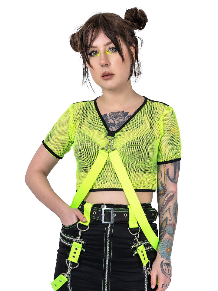 Prevail Fishnet Cropped Top