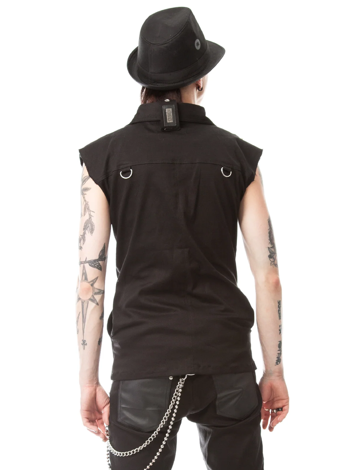 Spiked Black Punk Vest