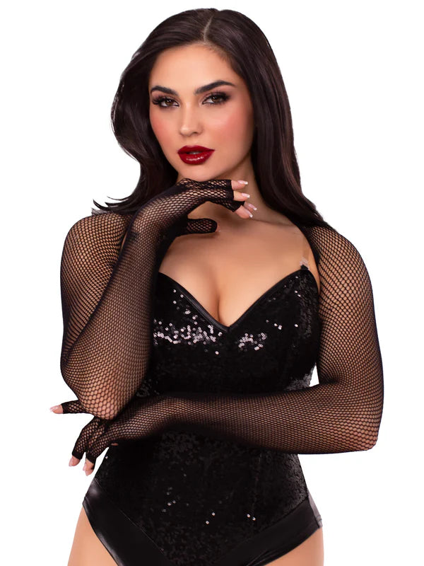 Fishnet Fingerless Gloved Shrug