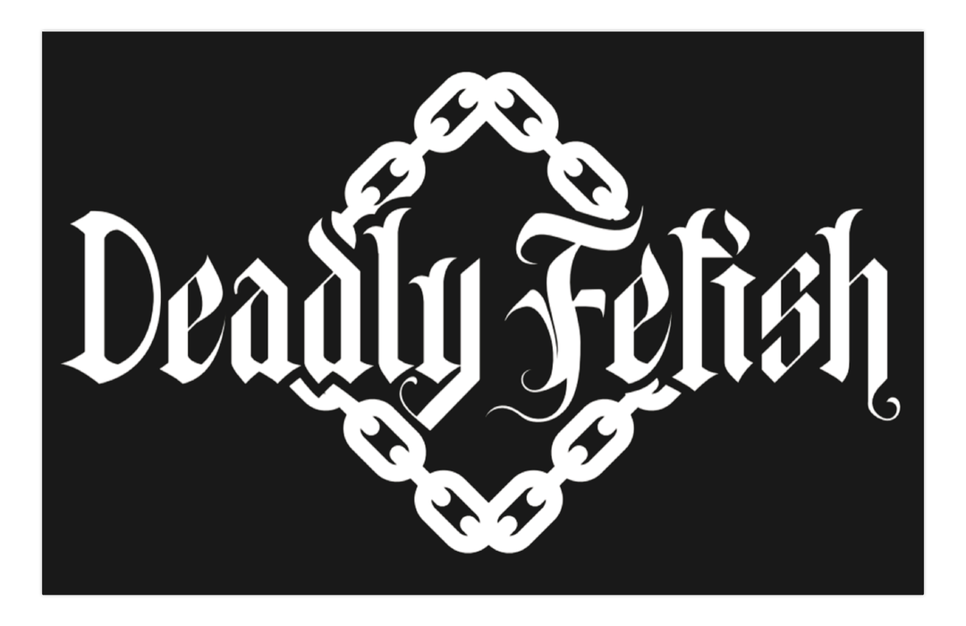 Deadly Fetish Logo on Black Sticker