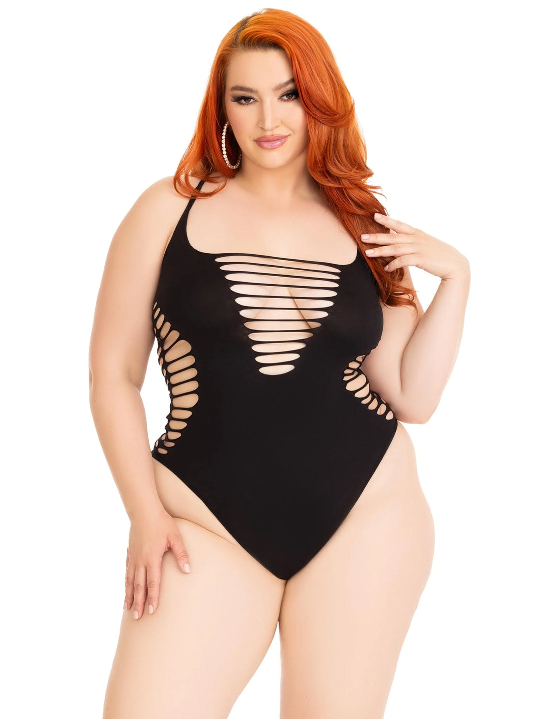 Shredded Racerback Thong Bodysuit