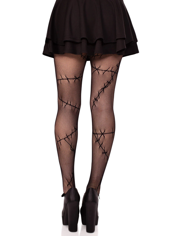 Stitched Up Fishnet Tights