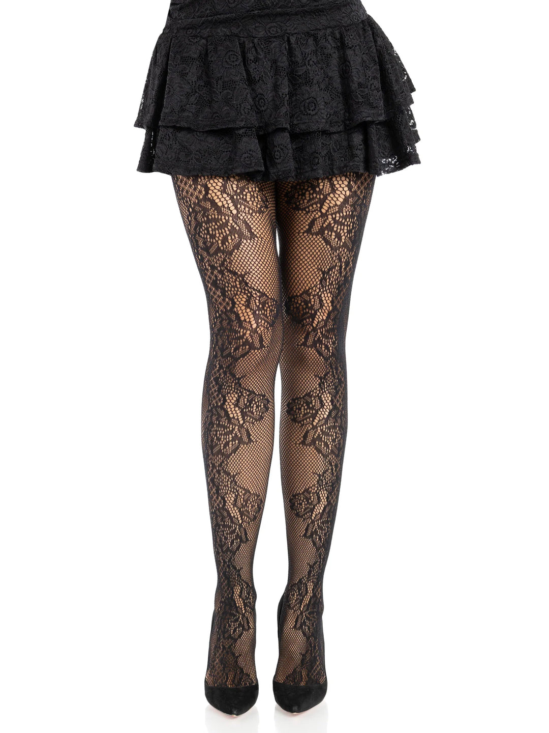 Fleur Eyelet Lace and Net Tights