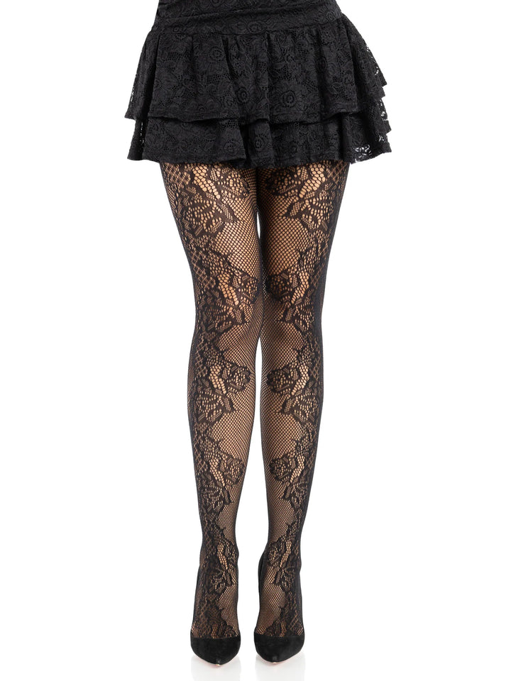 Fleur Eyelet Lace and Net Tights