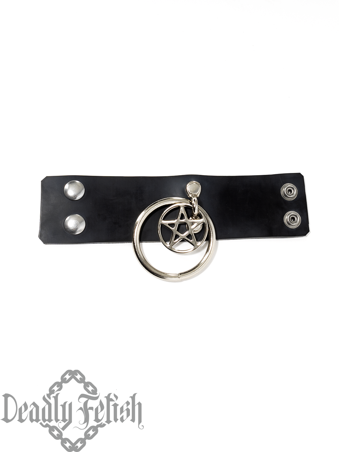 Deadly Fetish Latex: Pentagram Snap Cuffs