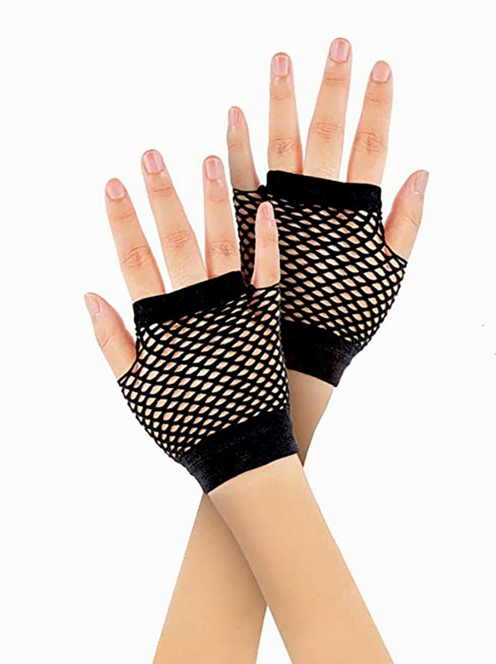Fishnet Wrist Length Fingerless Gloves