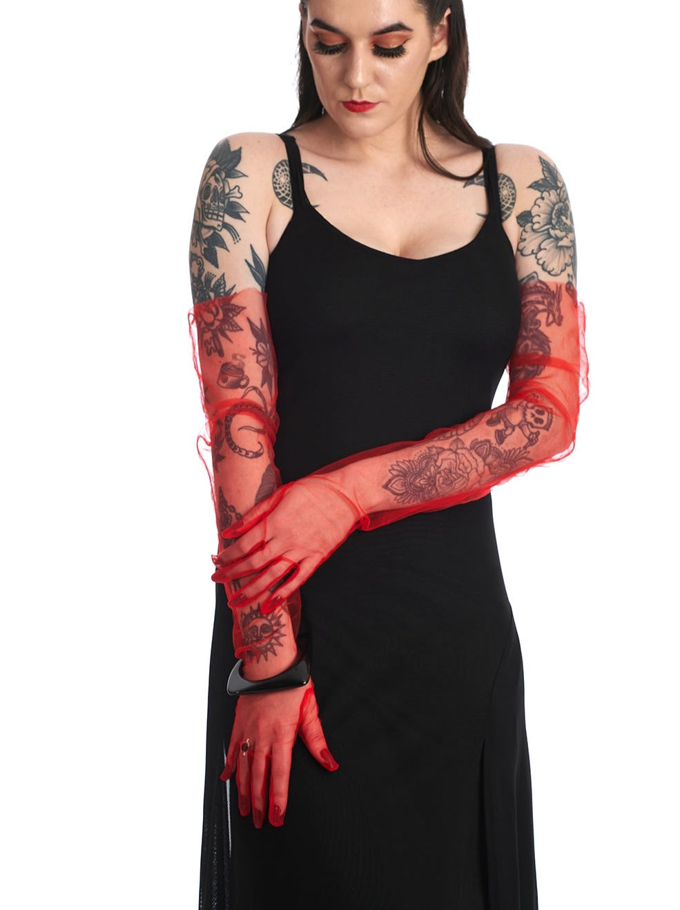 Mesh Opera Length Gloves