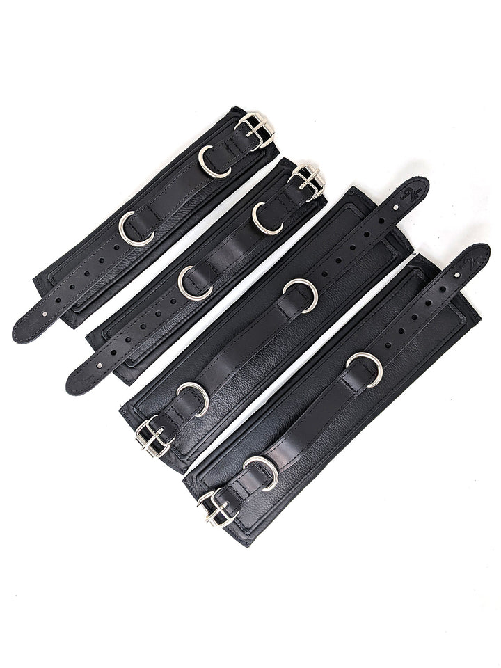 Leather Padded Wrist and Ankle Cuff Set