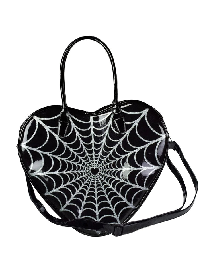 Spiderweb Sparkle Heart Bag