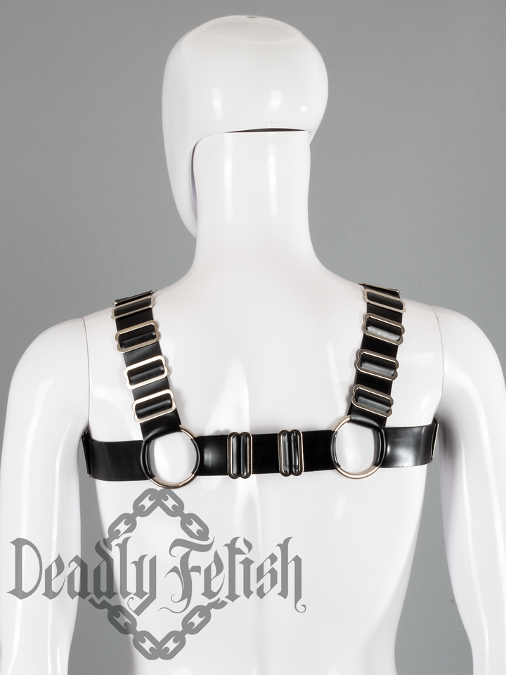 Deadly Fetish Latex: Basic Harness #26 with Additional Sliders