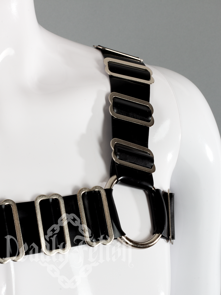 Deadly Fetish Latex: Basic Harness #26 with Additional Sliders