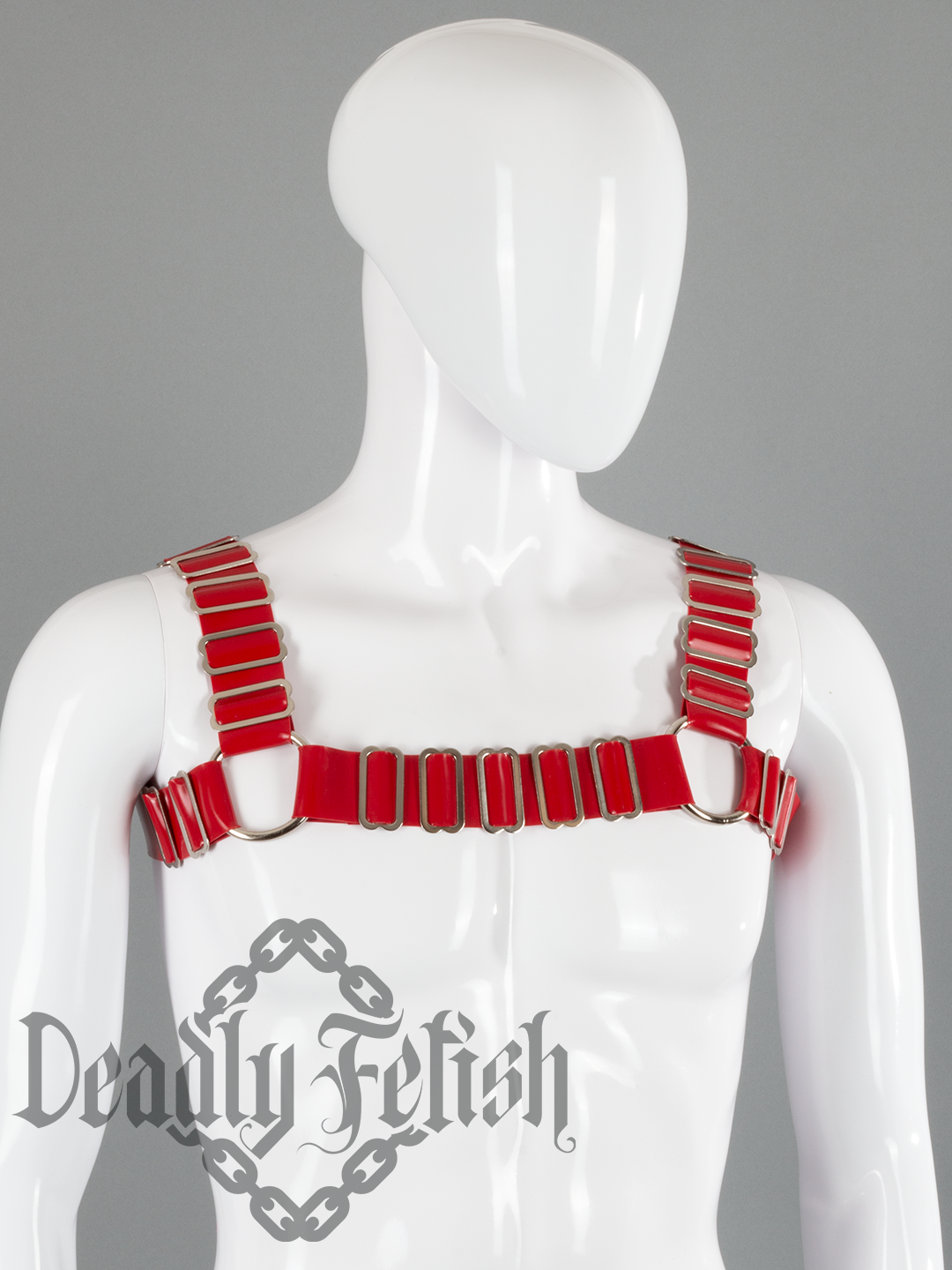 Deadly Fetish Latex: Basic Harness #26 with Additional Sliders