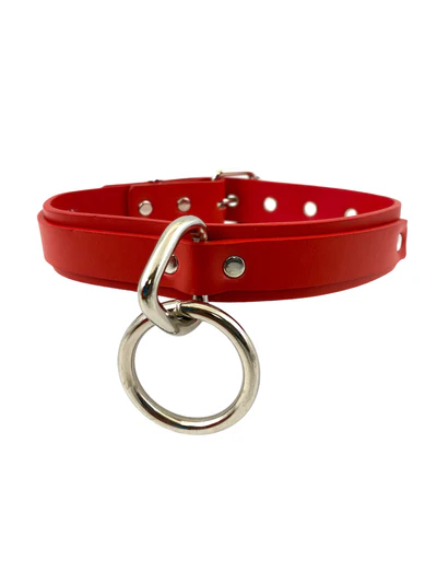 Vegan Leather Centre Tri-Ring Collar