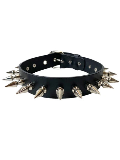 1" Spiked Leather Collar