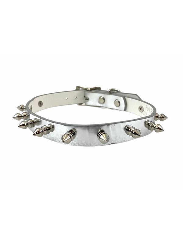 Vegan Leather Spiked Collar