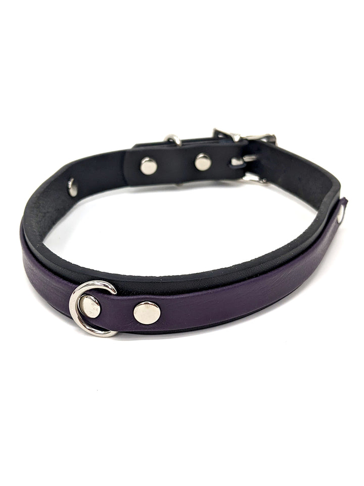 Leather Collar With Centre D Ring