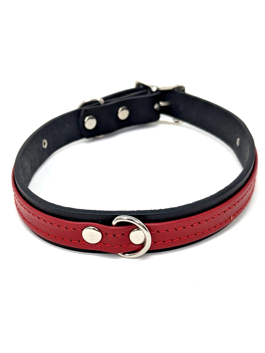 Leather Collar With Centre D Ring