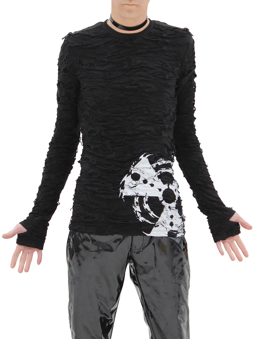 Distressed Hazmat Long Sleeve Top
