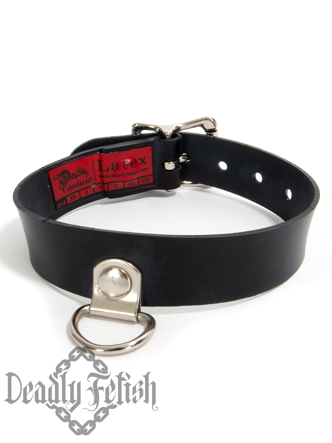 Deadly Fetish Latex: Basic Drop D-Ring Choker