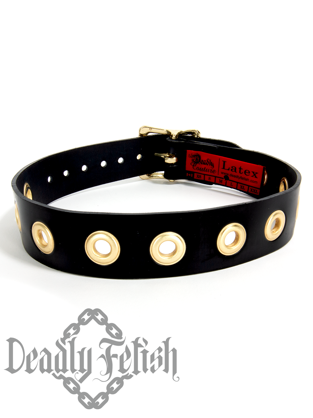 Deadly Fetish Latex: Basic Choker with Grommets