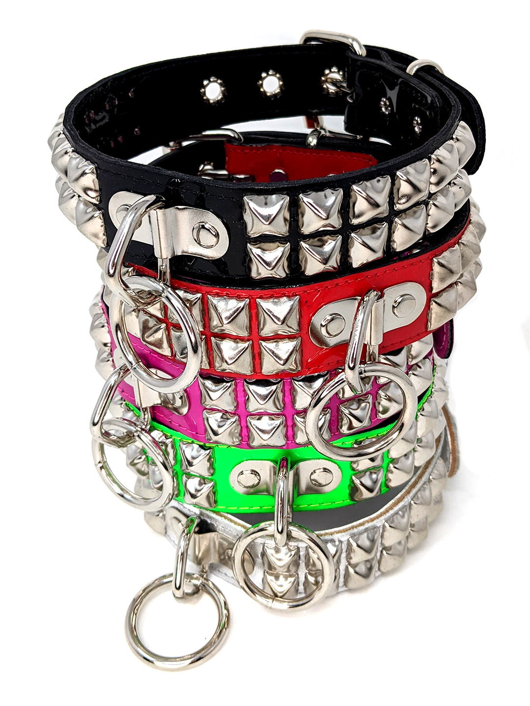 Pyramid Studded Leather Collar