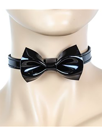 Patent Leather Bow Tie Collar