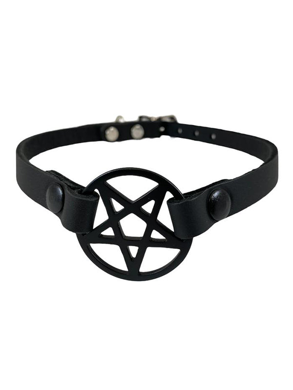 Leather Pentagram Collar