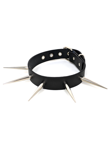2" Spiked Leather Collar