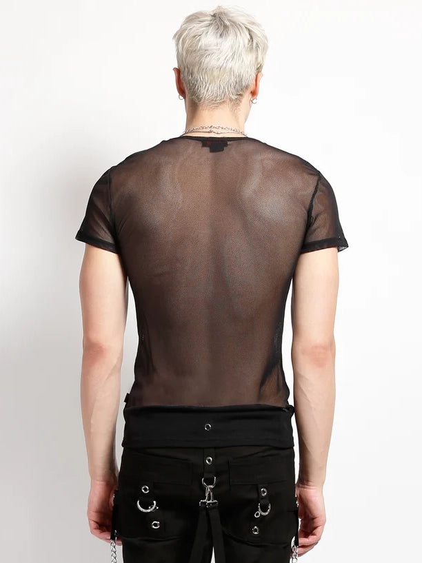 Short Sleeve Fishnet Top
