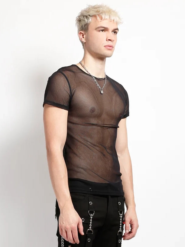 Short Sleeve Fishnet Top