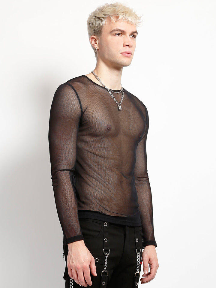 Long Sleeve Fishnet Top