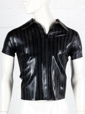 Striped Latex Collared Shirt