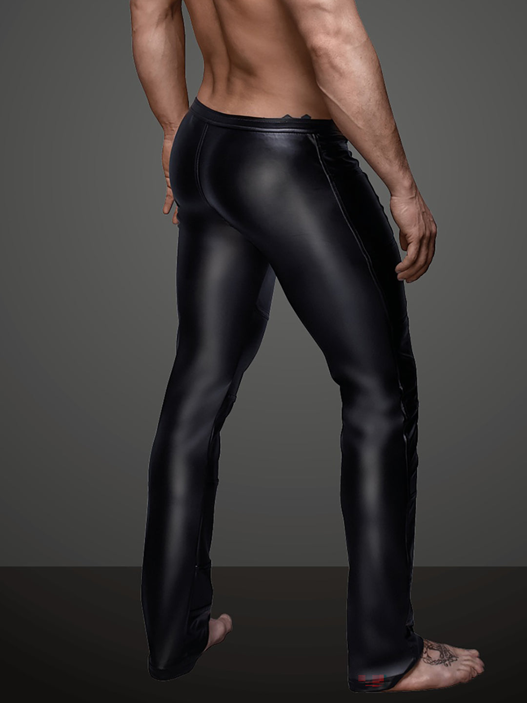 Matte Wetlook Pants with PVC Accents