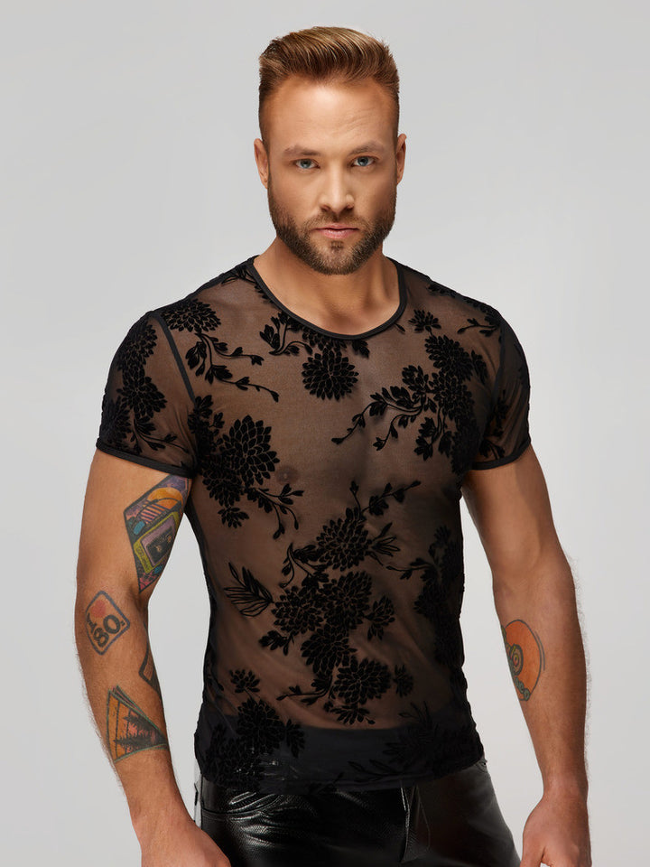Floral Mesh T-Shirt