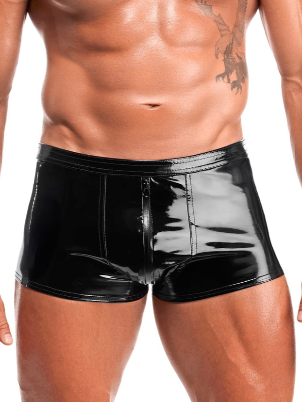 PVC Boxer Shorts with Through Zip