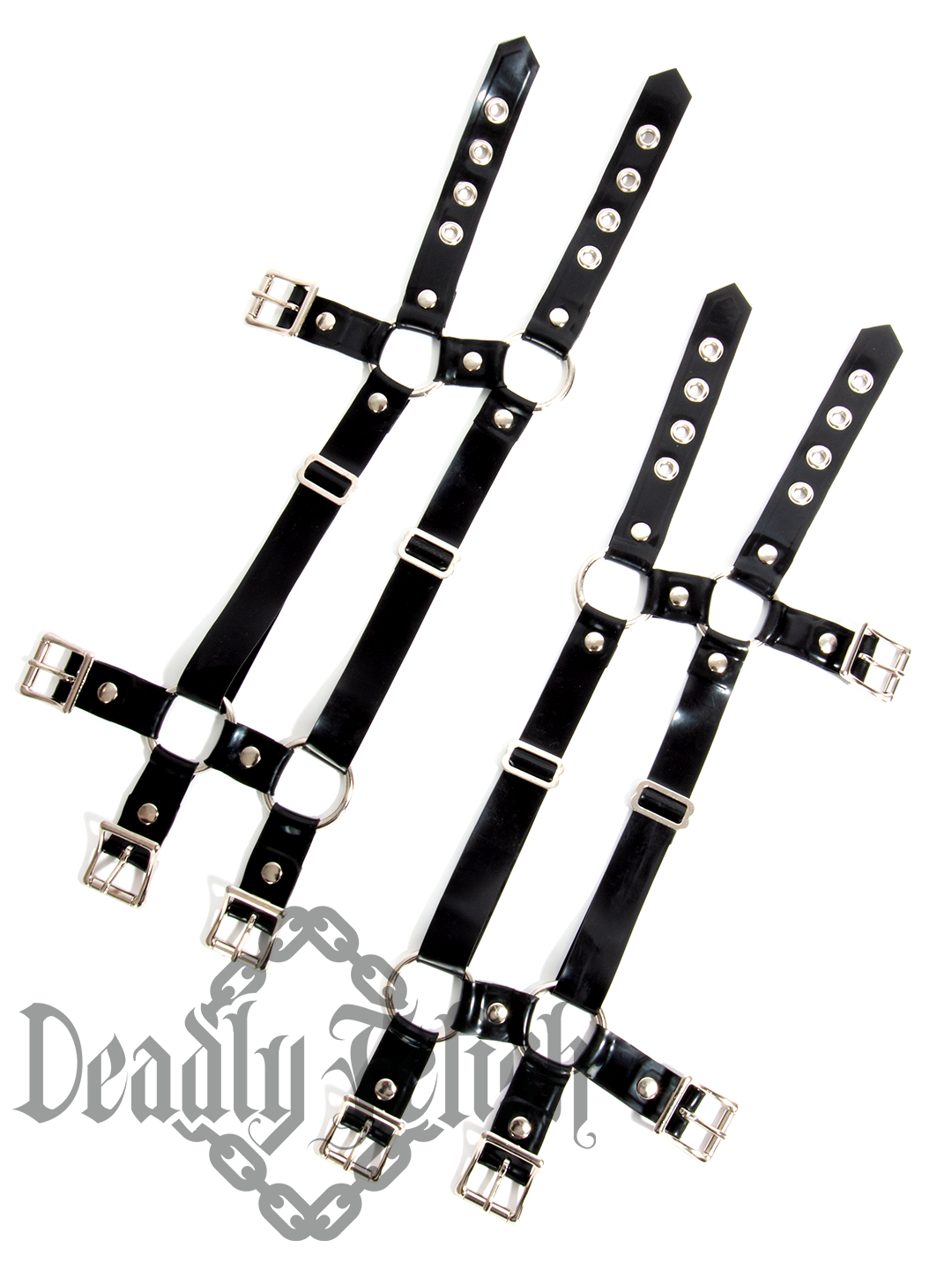 Deadly Fetish Made-To-Order Latex: Harness Addition #05 Buckle Leg Straps