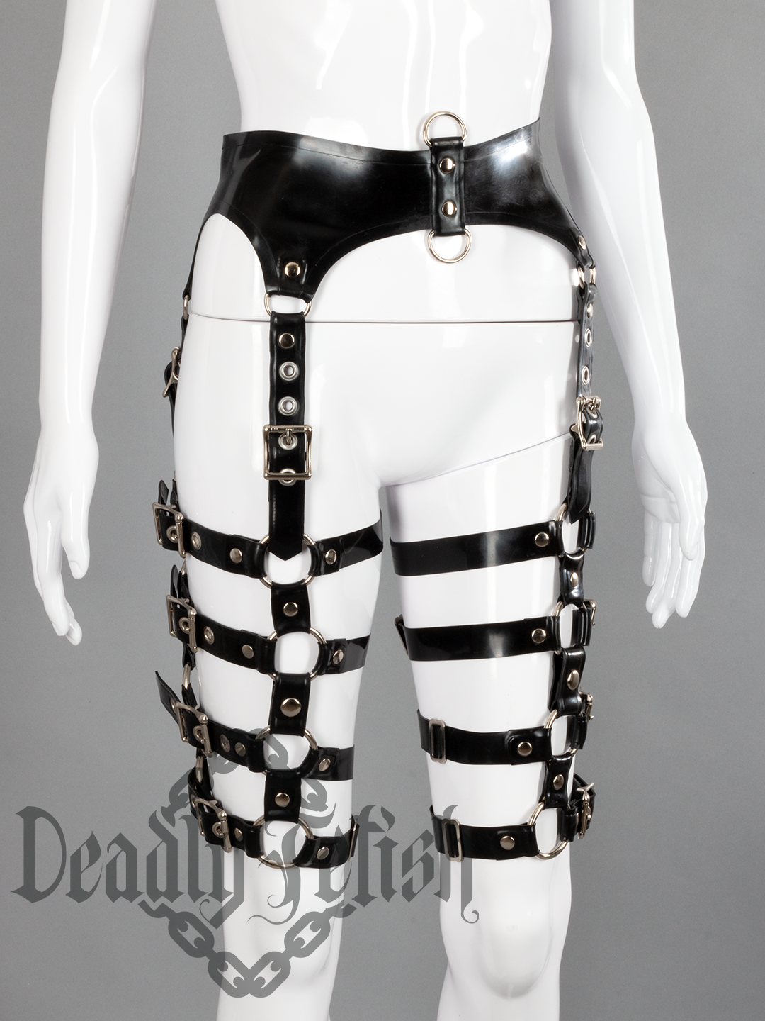 Deadly Fetish Made-To-Order Latex: Harness Addition #05 Buckle Leg Straps