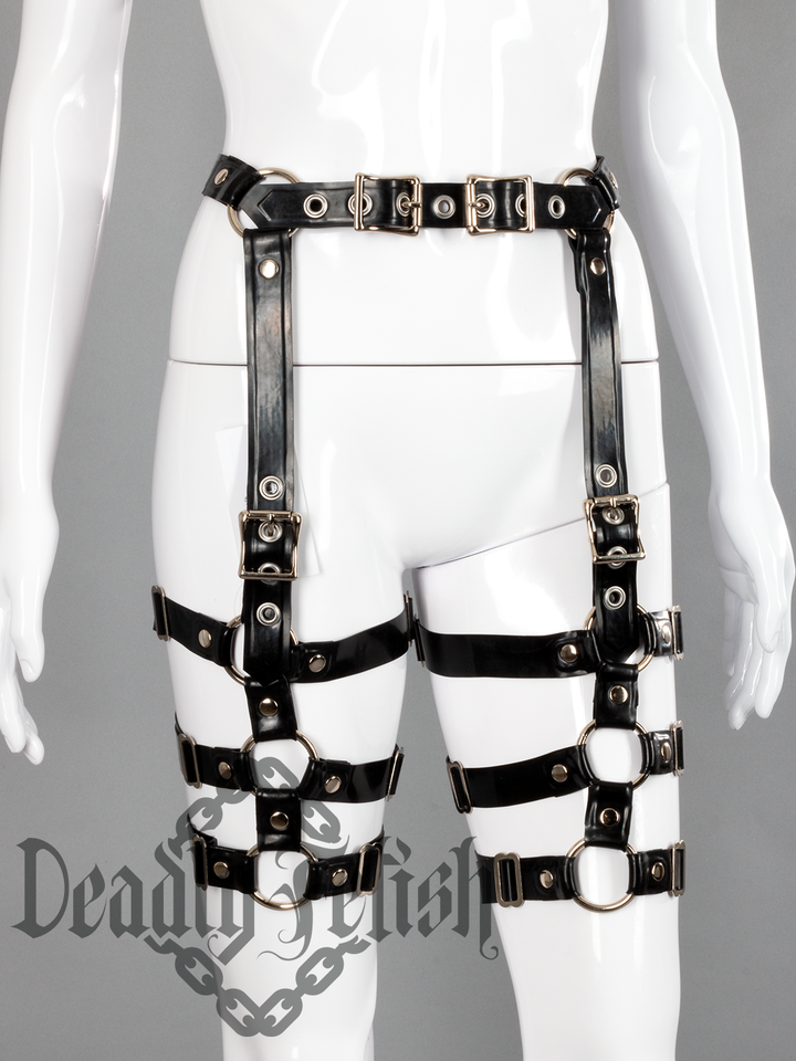 Deadly Fetish Made-To-Order Latex: Harness Addition #21 Adjustable Leg Straps