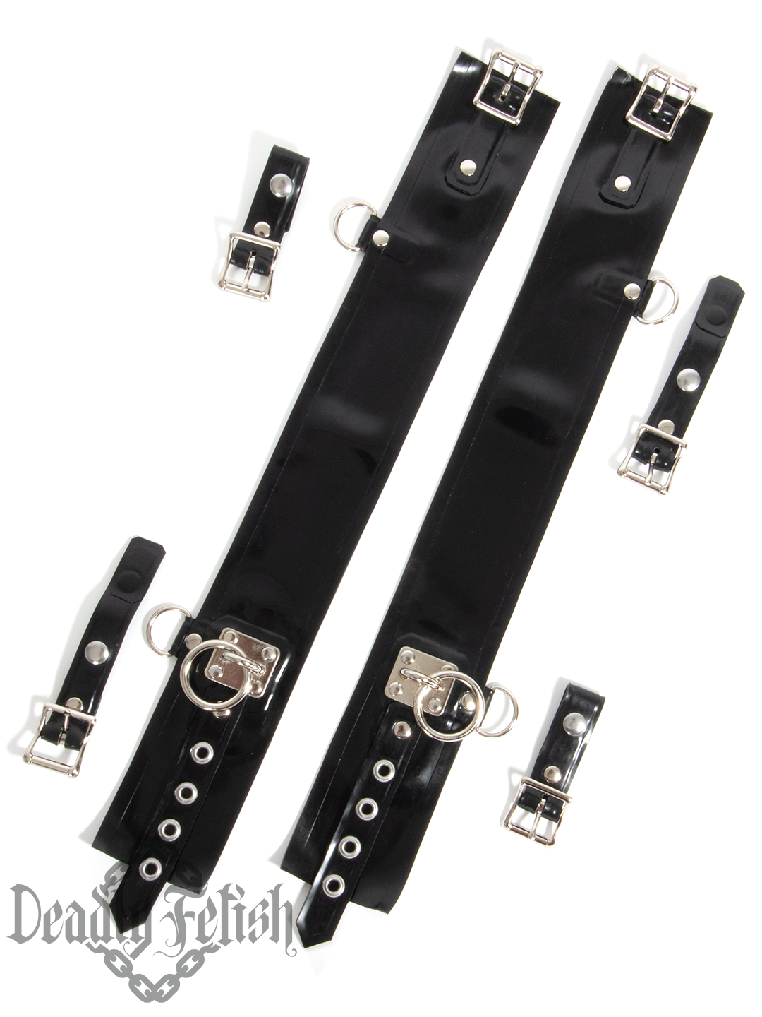 Deadly Fetish Latex: Harness Addition #22 Tie Plate Buckle Leg Braces