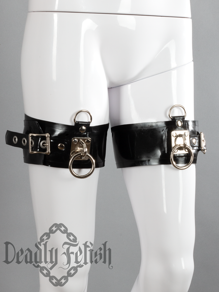 Deadly Fetish Latex: Harness Addition #22 Tie Plate Buckle Leg Braces
