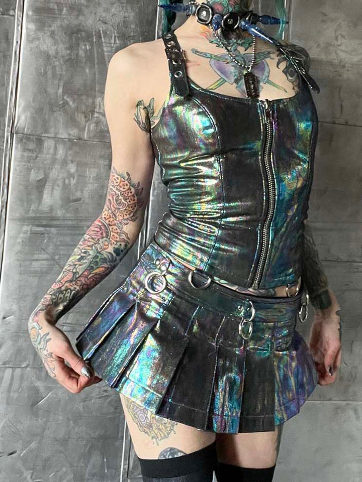 Oil Spill Bondage Micro Mini Skirt