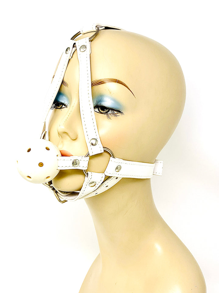 Vegan Leather Head Harness with Gag
