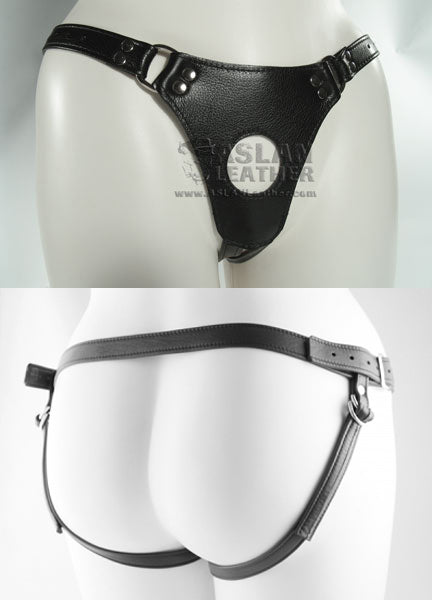 Jaguar Slim Leather Strap On Harness