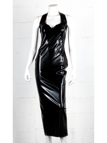 Latex Halter Neck Gown