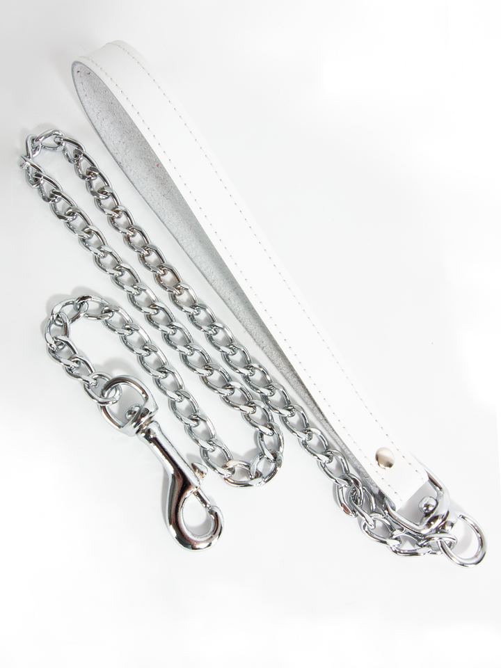 Leather Leash with Chain