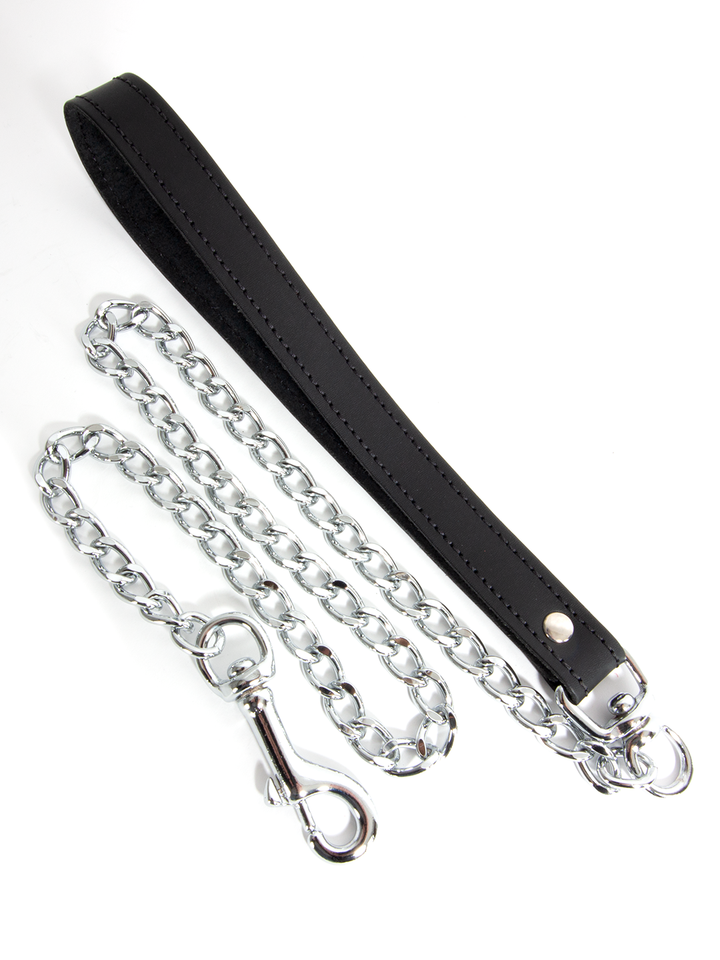 Leather Leash with Chain