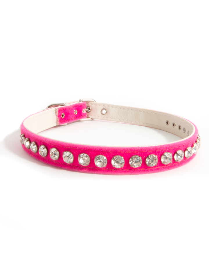 Velvet and Leather Rhinestone Collar