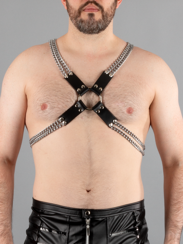 Double Chain Harness with Leather Accents