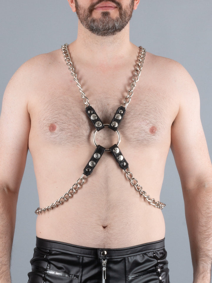 Chain Harness with Leather Accents
