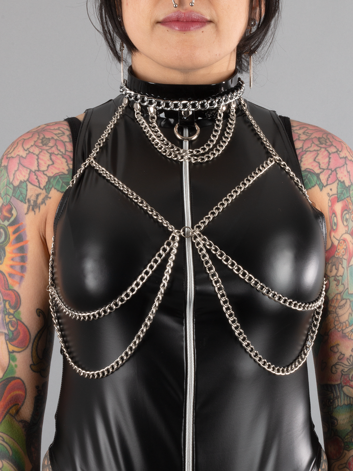 Leather and Chain Bra Harness